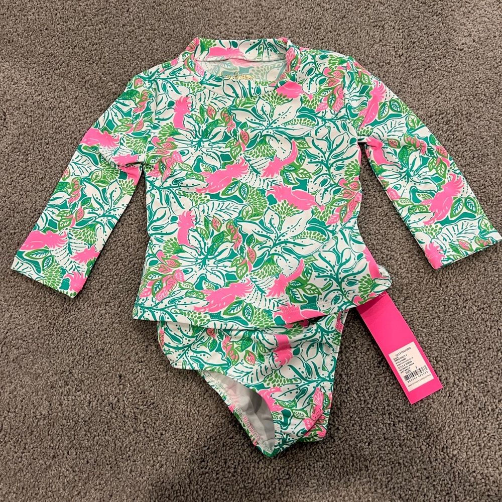 NWT Lilly Pulitzer toddler rash guard bathing suit size 3